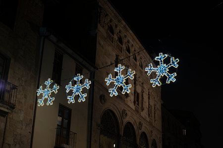 Christmas decoration on the streets of the old town of Lviv, Ukraineの写真素材