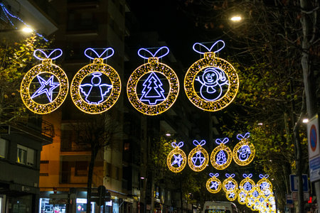 Christmas lights in the streets of Madrid.の写真素材