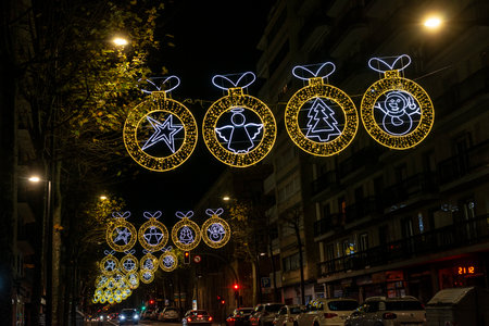 Christmas decoration on the streets of Barcelona.の写真素材