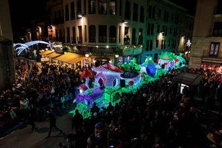 Christmas lights on Salamanca, Spainの写真素材