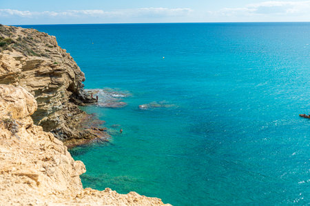 pebble beach in alicante spainの写真素材