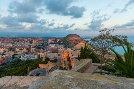 Panoramic view of the city of Alicante, Spain.の写真素材