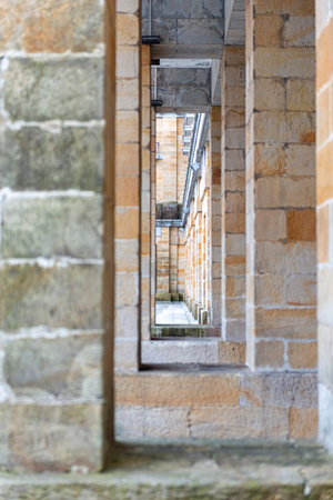 View from the window of an old building in the city center.