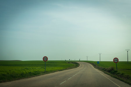 Road in the steppe. Beautiful landscape in the steppe.の写真素材