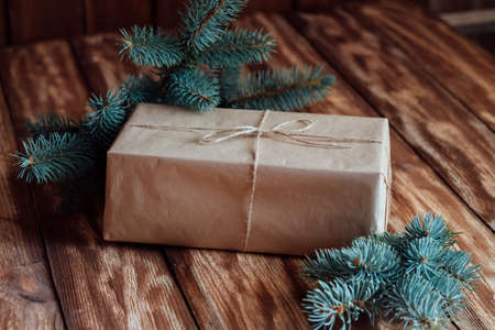 Beautiful Christmas gifts under the tree in a cozy European home.の写真素材
