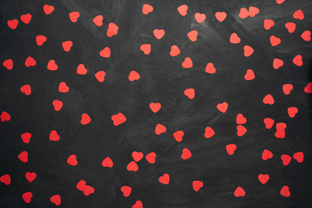 Beautiful hearts on wooden backgroundの写真素材