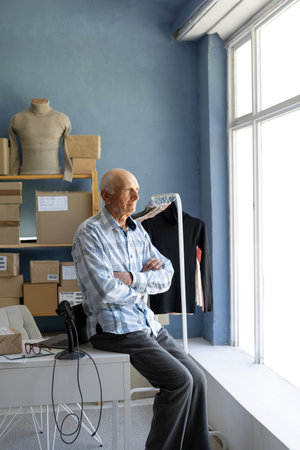 Owner of successful startup, an online clothing store. Delivery and ordering.の写真素材