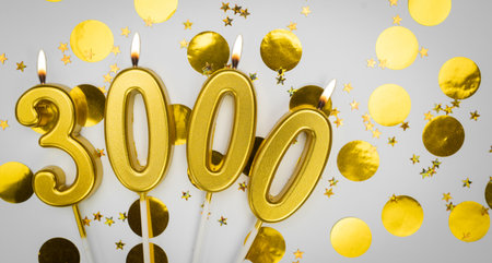 3k online subscribers or community fans. 3000 followers card. Banner. Festive background social media celebration.の写真素材