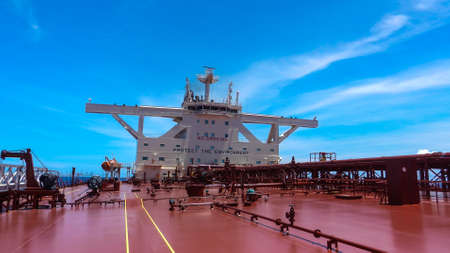 An oil tanker in the Indian Oceanの写真素材