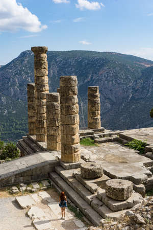 Temple of Apollo at Delphi Greeceの写真素材