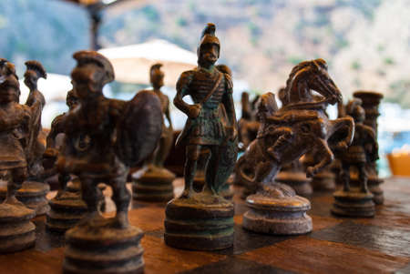 Unique vintage chess piecesの写真素材