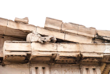 Sculpture of the horse's head on Parthenon's frieze of Athens Acropolis Greeceのeditorial素材