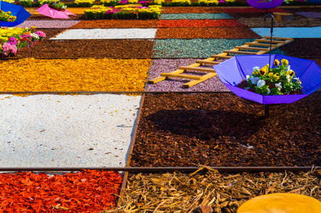 Colorful composition for a garden. Spring decorationの写真素材