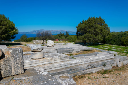 Sanctuary of Nemesis at Rhamnous in north- east Attica in Greece. Two temples to Nemesis and Themis...
