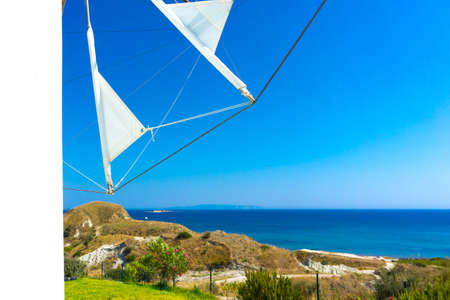 Picturesque view of the ionian sea from Lixouri in Kefalonia Greeceの写真素材