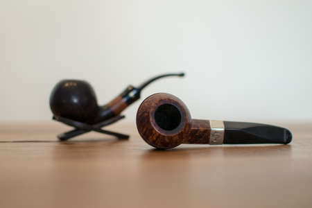 Close up of a smoking pipesの写真素材