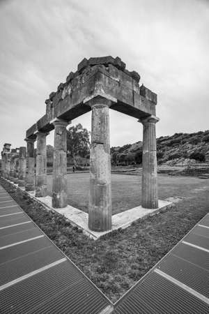 The temple of ancient goddess Artemis in Brauron (Vravrona) in Attica, Greeceの写真素材