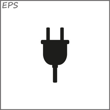 electric plug - black vector icon