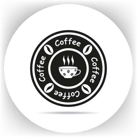 Coffee sign. Vintage stamp hot drinks. Stylized icon in the form of printing. Vector illustration.のイラスト素材