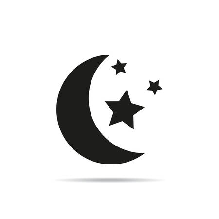 Moon with stars, vector illustrationのイラスト素材