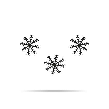 Snowflake icon, black vector illustrationのイラスト素材