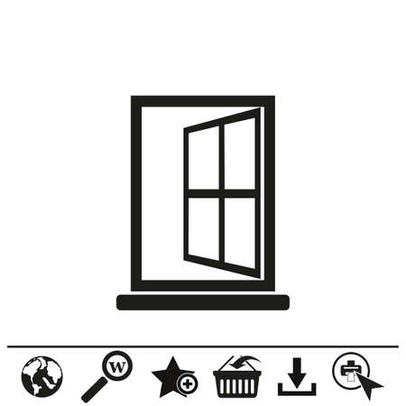 Window linear icon - vector symbol or logoのイラスト素材