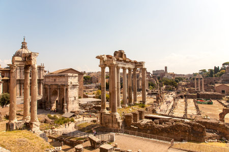 Roman Forum Foro Romano  in Rome, Italyのeditorial素材