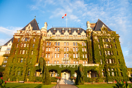 Victoria, British Columbia, CANADA - September 17, 2011 : The facade of the historic Empress hotel in Victoria, British Columbia, CANADAのeditorial素材