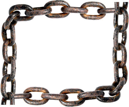 Old rusty chain frameの写真素材