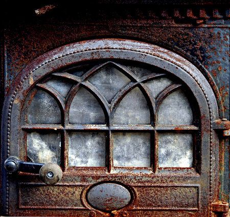 Rusty metal doorの写真素材