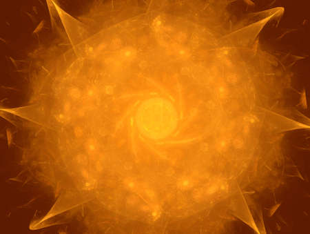 Orange sun (rendered abstract background image)の写真素材