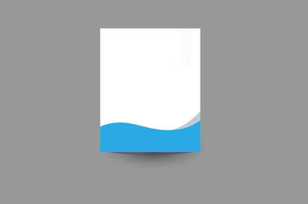 Template vector design for Brochure, Annual, Magazine, Poster, Corporate presentation, Portfolio, Flyer, Infographics, Layout modern with blue color A4 size. A4 banner with wave.のイラスト素材