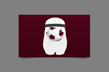 Football ball in shemagh. football poster.のイラスト素材