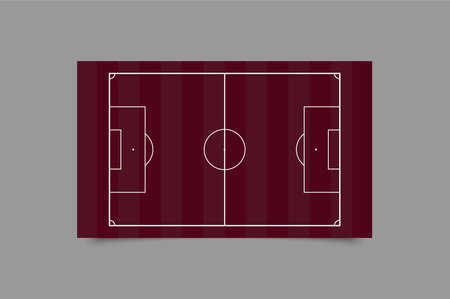 Flat football field, football grass. Stadium Vector. Football line template. view from above. Pattern soccer line field burgundy Background. vector graphics.のイラスト素材