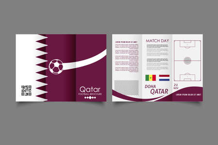 Football tri fold brochure. vector graphics.のイラスト素材