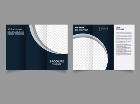 Business tri fold brochure design. Abstract and Creative design for professional corporate style.のイラスト素材