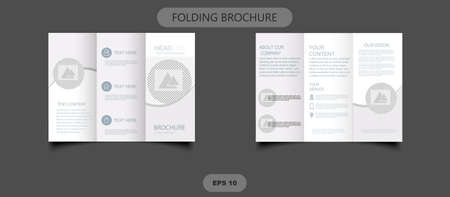 Business trifold leaflet brochure template design. Vector graphics.のイラスト素材