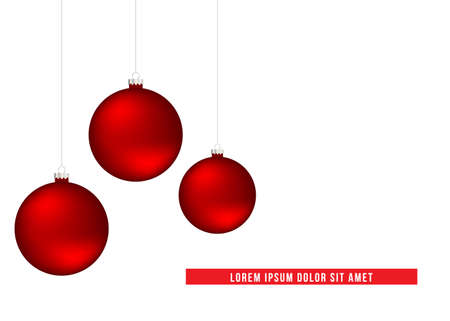 Red realistic christmas balls on isolated background. vector graphics. new year 2023のイラスト素材