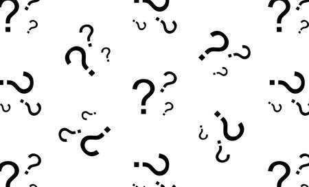 Question mark seamless pattern. Vector seamless pattern with question marks. Hand drawn random black punctuation marks.のイラスト素材