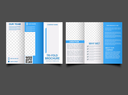 Creative Corporate and Business Trifold Brochure Template Design, abstract business Blue flyer for your business.. Trifold flyer.のイラスト素材