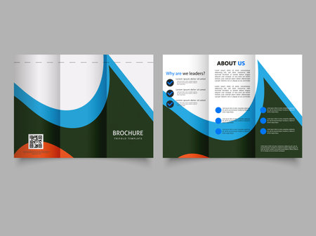 Trifold Brochure cover with curved geometric shapes.のイラスト素材