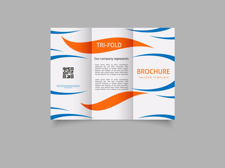 Modern design brochure template curved stripes. creative tri-fold trend. vectorのイラスト素材