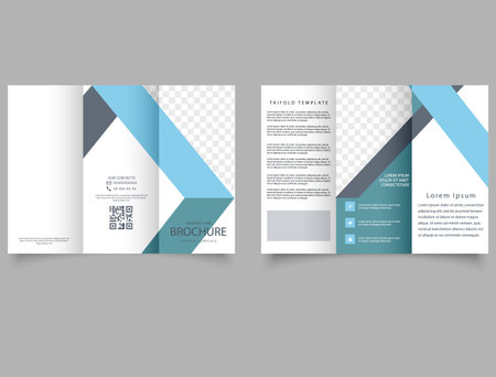 Trifold brochure with diagonal stripes. vector template. advertising flyer.のイラスト素材