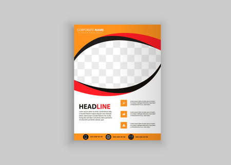 Flyer design template vector, Leaflet Design, Poster Design. Business flyer, Cover Design, layout in A4 size. Catalog Vector Template.のイラスト素材