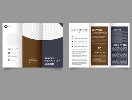 Minimal trifold brochure template. Corporate business trifold brochure templateの写真素材