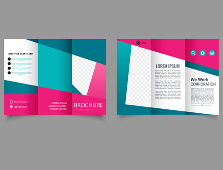 Abstract trifold brochure template. Corporate brochure, trifold template design Vector fileのイラスト素材