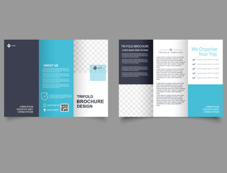 Corporate brochure, trifold template design. Vector file.の写真素材