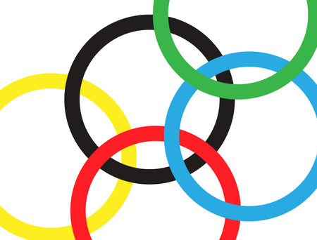 Bright colored rings on a white background. Abstraction.のイラスト素材