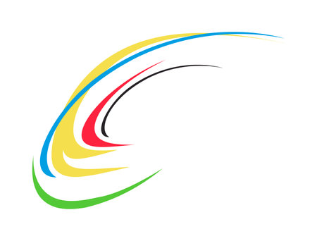 Colored abstract elements on a white background. Simple background. Bright design.のイラスト素材