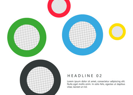 Colored rings on a white background. Abstract bright background for design.